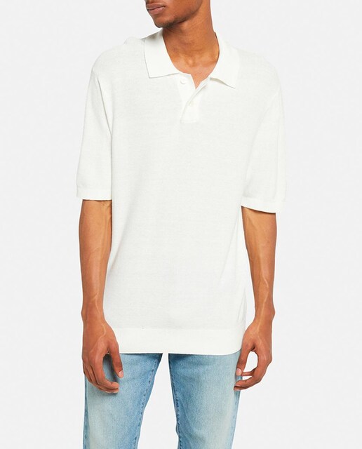 Imagen 0 de Jersey de hombre tipo polo con toque de lino