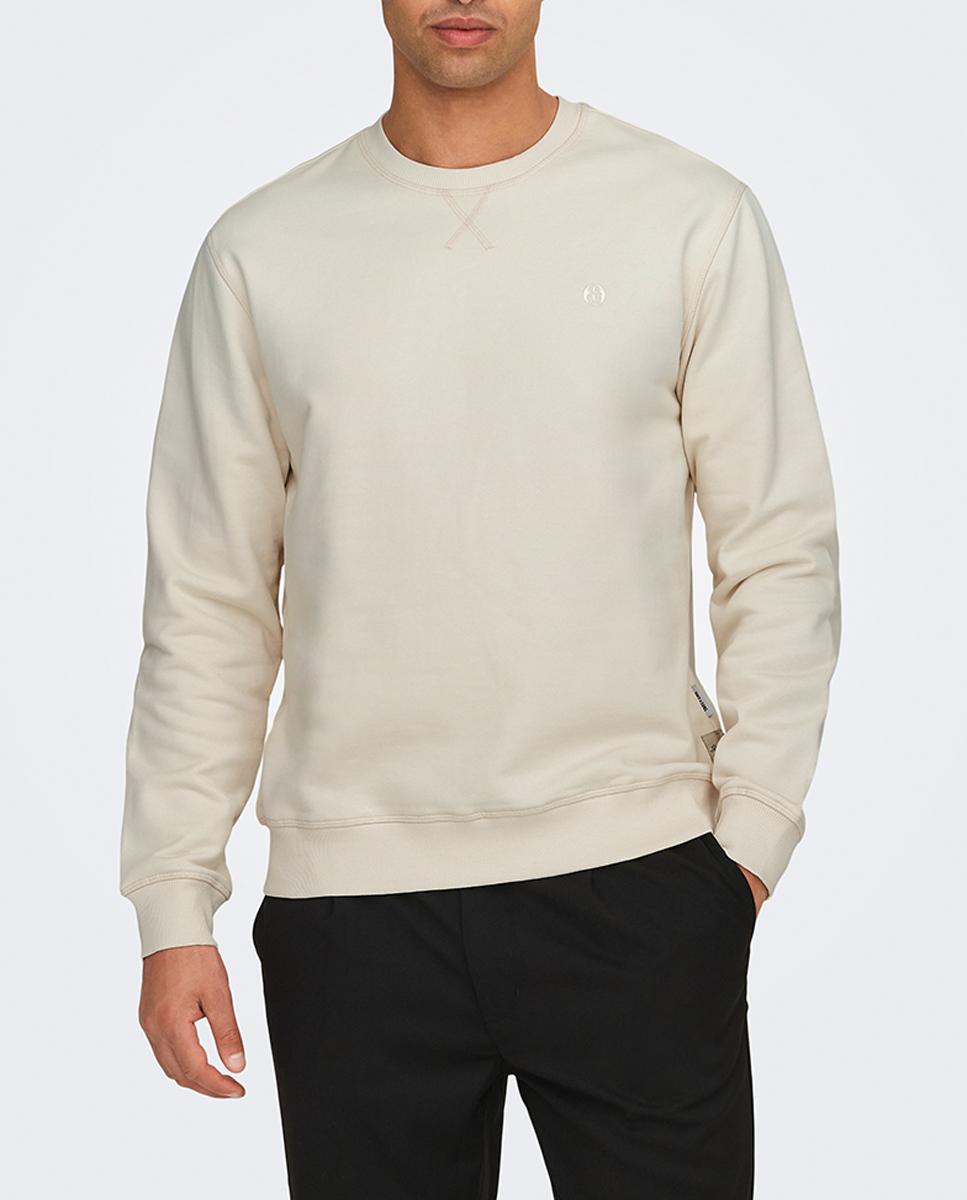 Imagen 0 de Sudadera de hombre con cuello redondo y detalle frontal pequeño