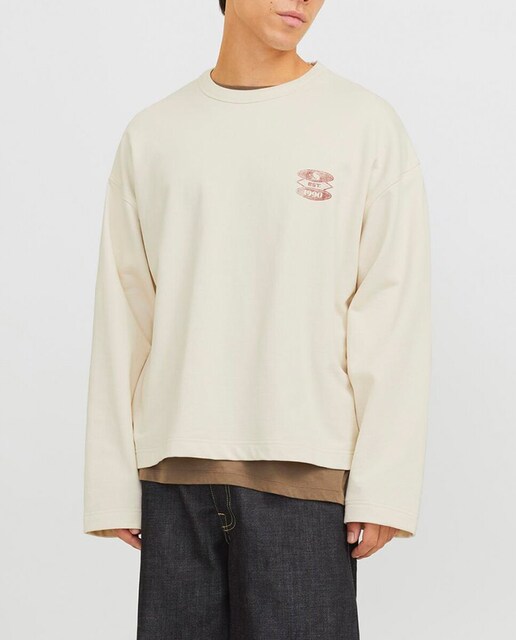 Imagen 0 de Sudadera de mangas largas de hombre cuello redondo y print trasero