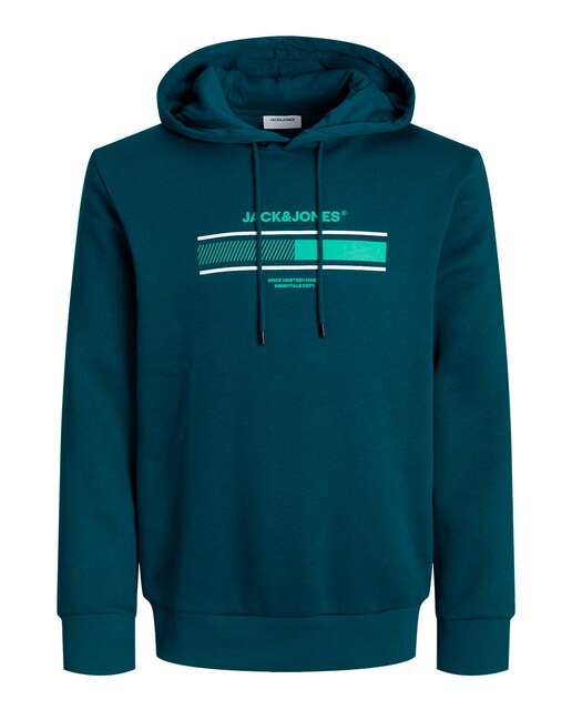 Sudadera con capucha  mangas largas con bordado frontal de hombre