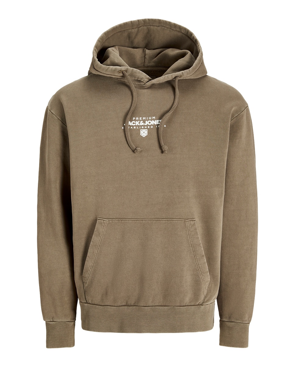 Imagen 0 de Sudadera con capucha mangas largas con print frontal de hombre