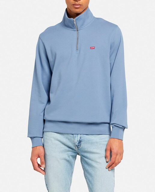 Imagen 0 de Sudadera de hombre de algodón con cuello cremallera