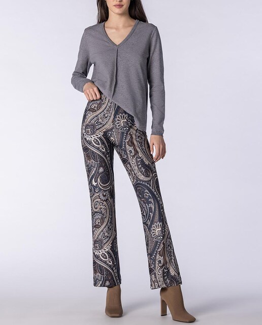Imagen 0 de Pantalón de mujer ancho con estampado paisley