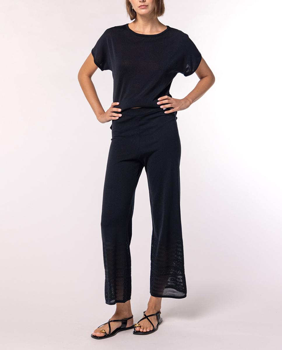 Imagen 0 de Pantalón de mujer ancho de punto calado