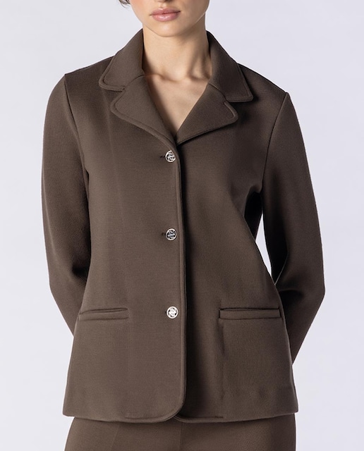 Imagen 0 de Americana de mujer en punto liso de manga larga con bolsillos