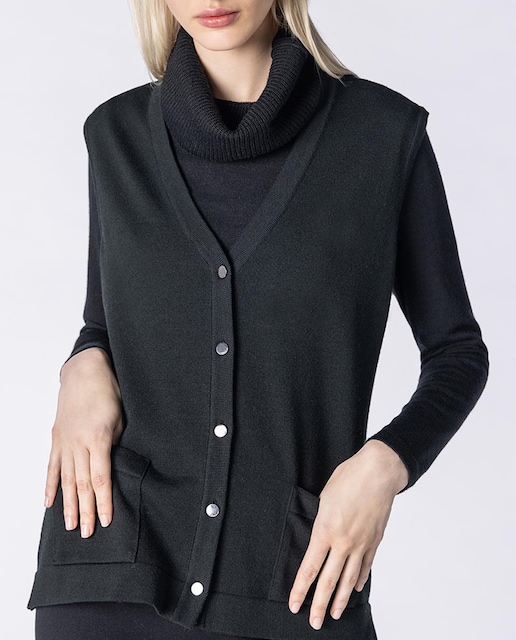 Imagen 0 de Chaleco de mujer de punto liso con bolsillos