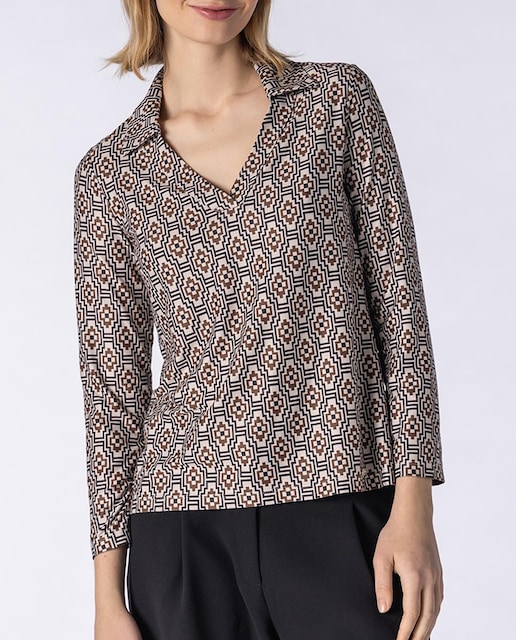 Imagen 0 de Camiseta de mujer con estampado geométrico de manga larga