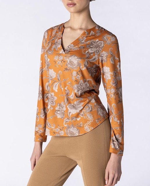 Imagen 0 de Camiseta de mujer con estampado floral de manga larga