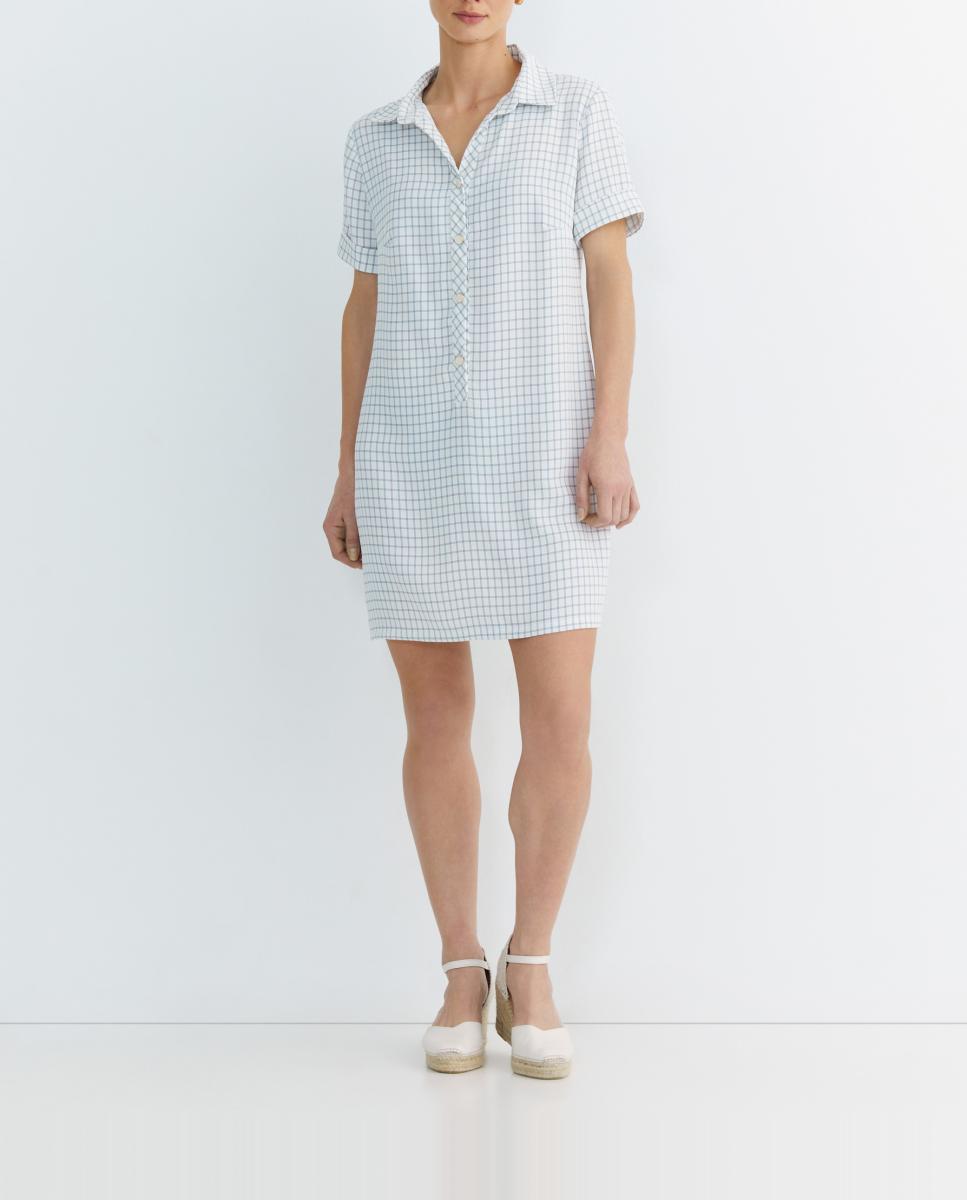 Imagen 0 de Vestido cuadros manga corta