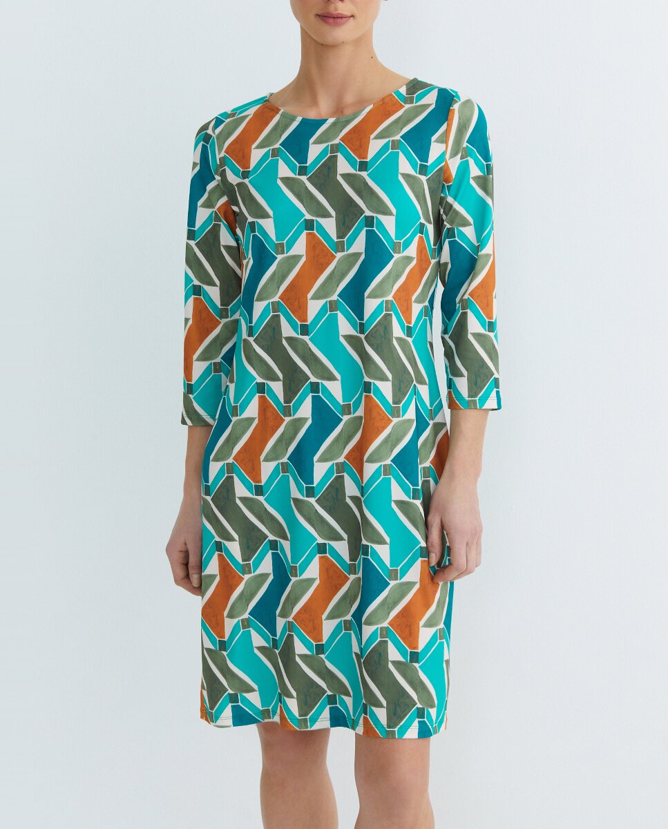 Imagen 0 de Vestido estampado manga 3/4