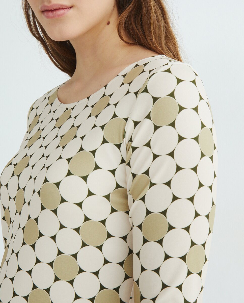 Imagen 0 de Vestido estampado manga francesa