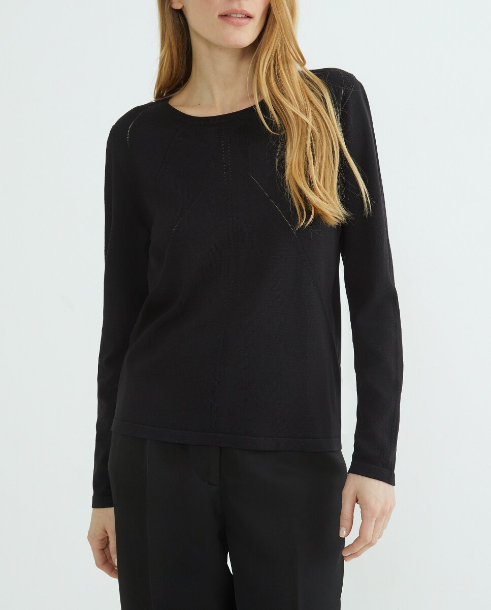 Imagen 0 de Jersey de mujer liso jaquard, manga larga