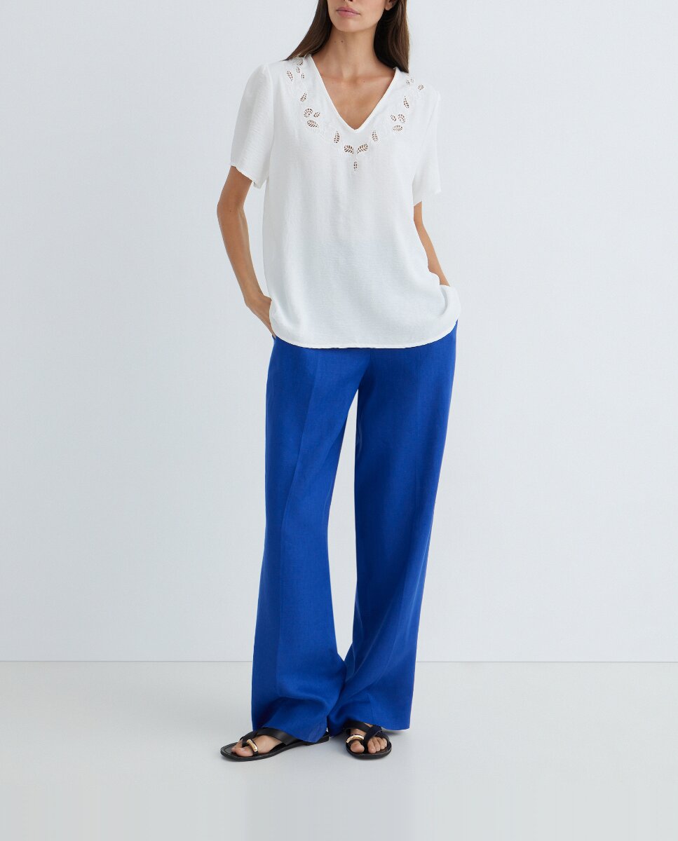 Imagen 0 de Blusa de mujer lisa manga corta