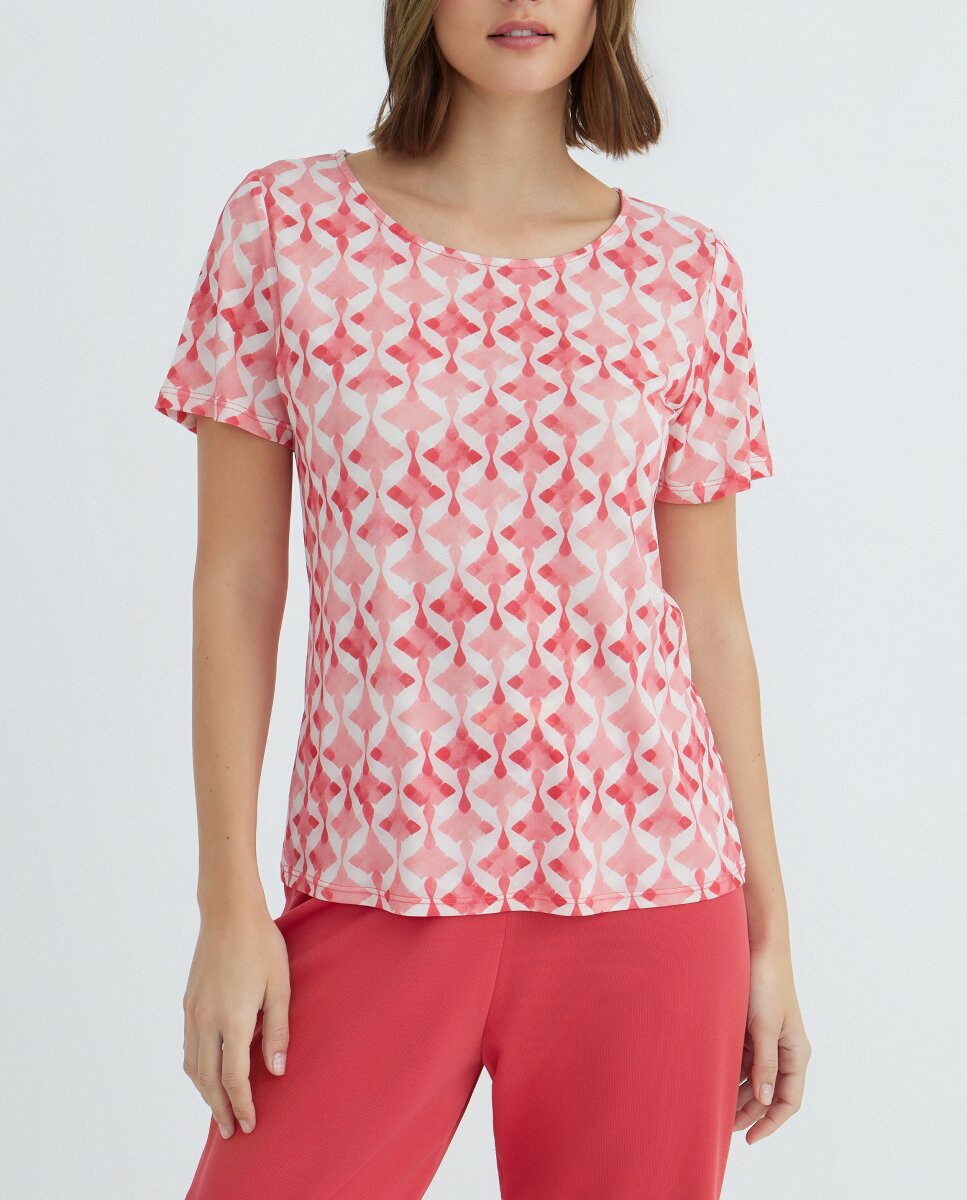 Imagen 0 de Camiseta de mujer estampada manga corta
