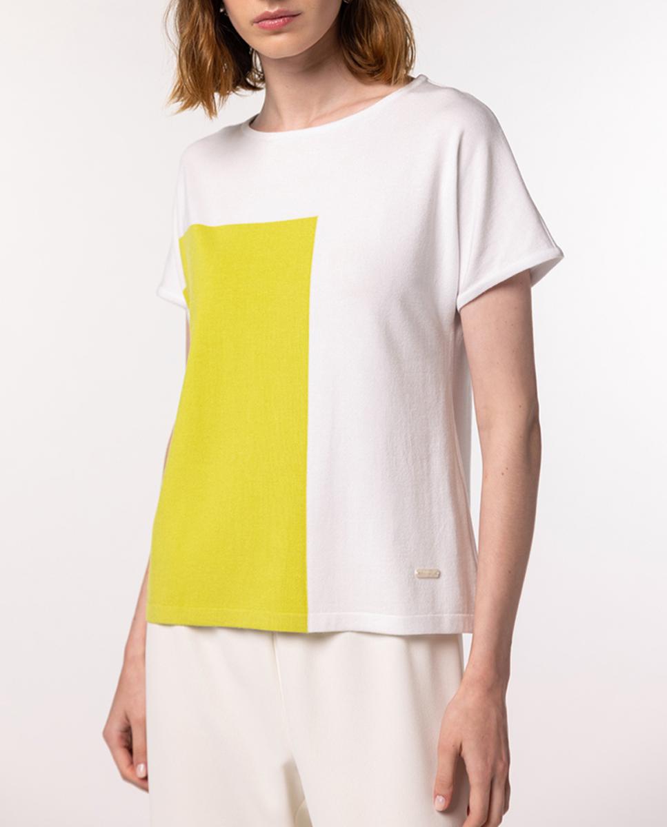 Imagen 0 de Jersey de punto intarsia de mujer de manga corta japonesa