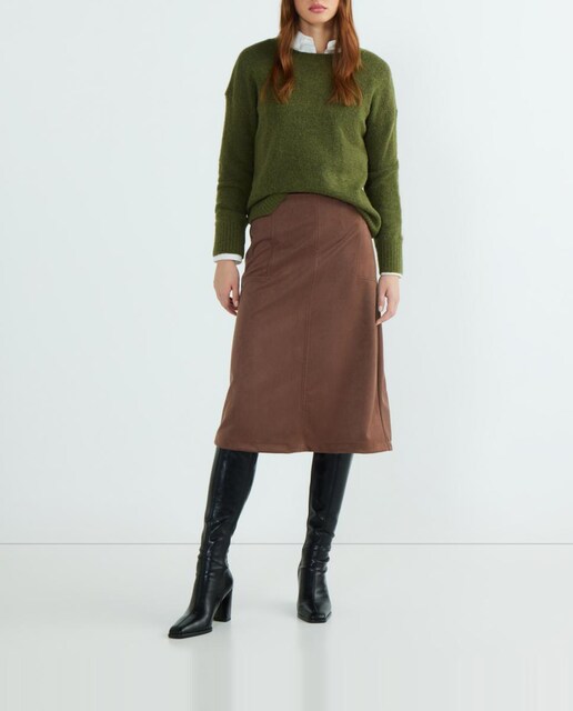 Imagen 0 de Falda midi lisa