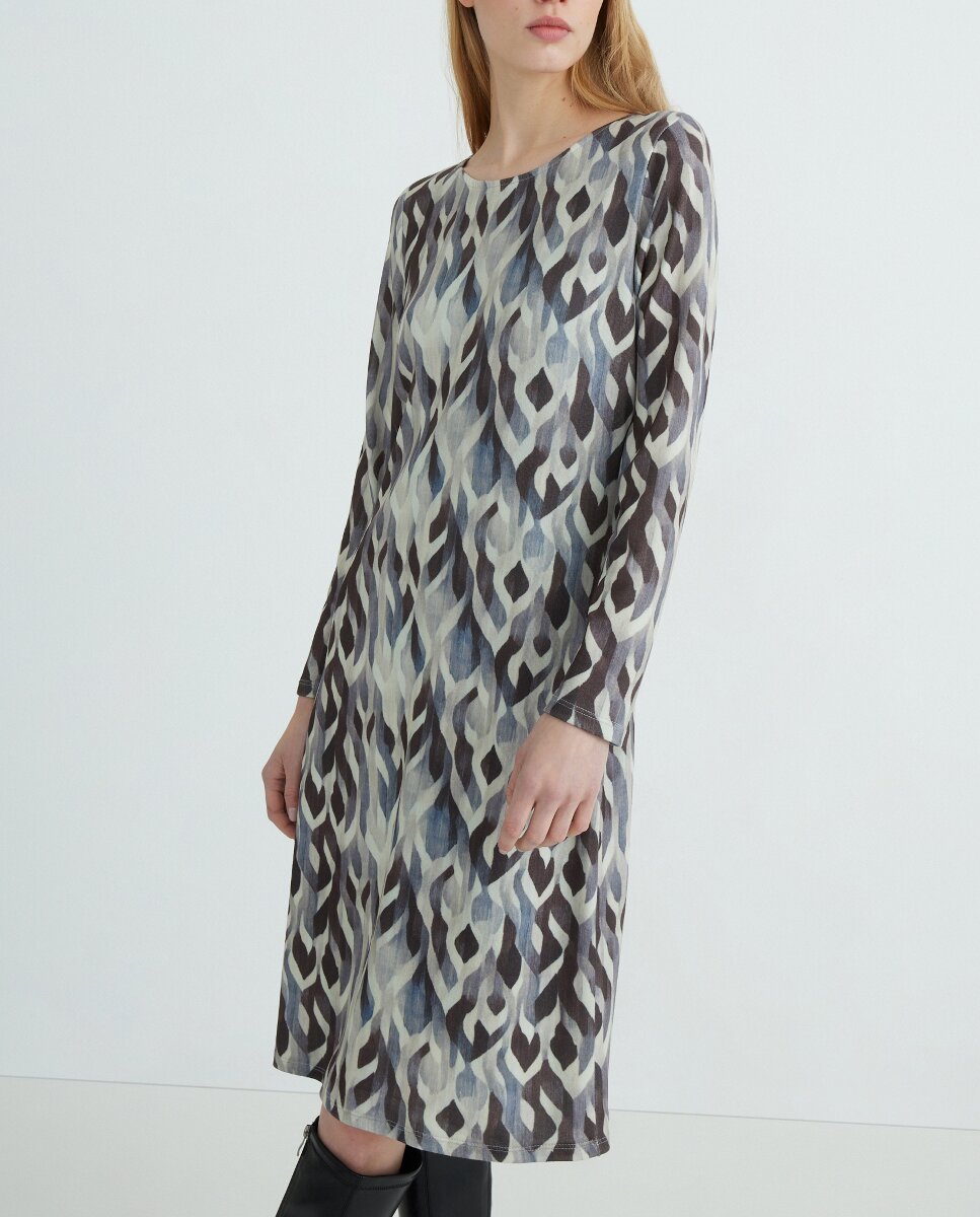 Imagen 0 de Vestido estampado, manga larga