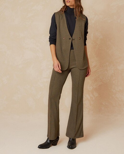 Imagen 0 de Pantalón de mujer largo acampanado de punto roma