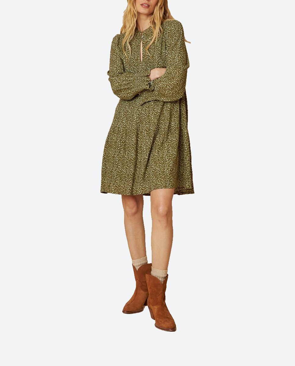 Imagen 0 de Vestido cuello mao manga larga