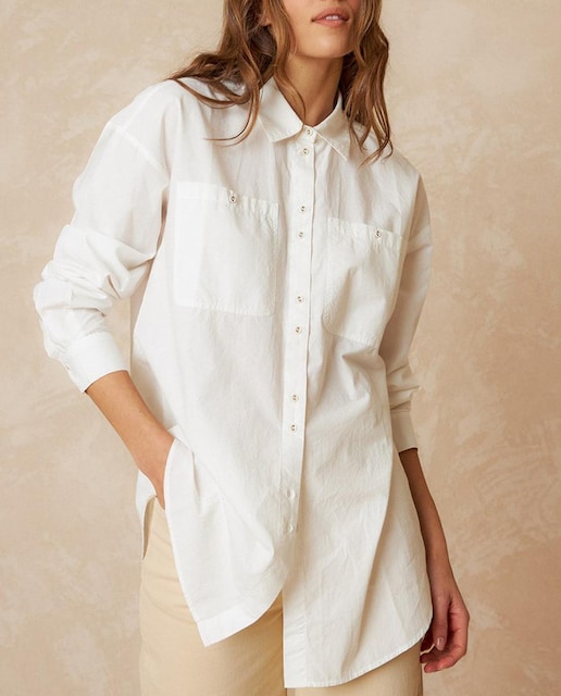 Imagen 0 de Camisa de mujer cuello clásico manga larga