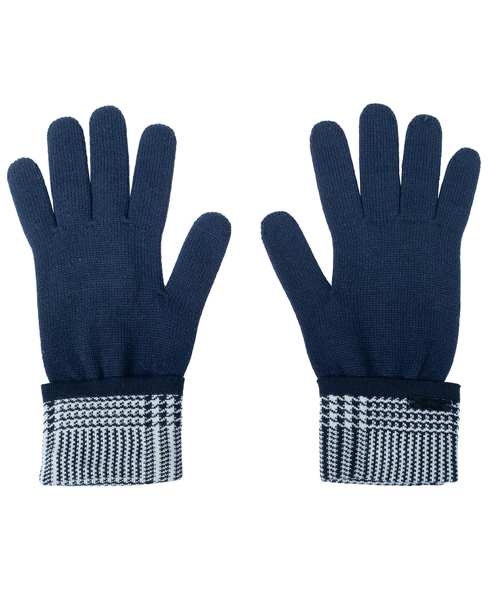 Imagen 0 de Guantes de mujer de punto jacquard de cuadros