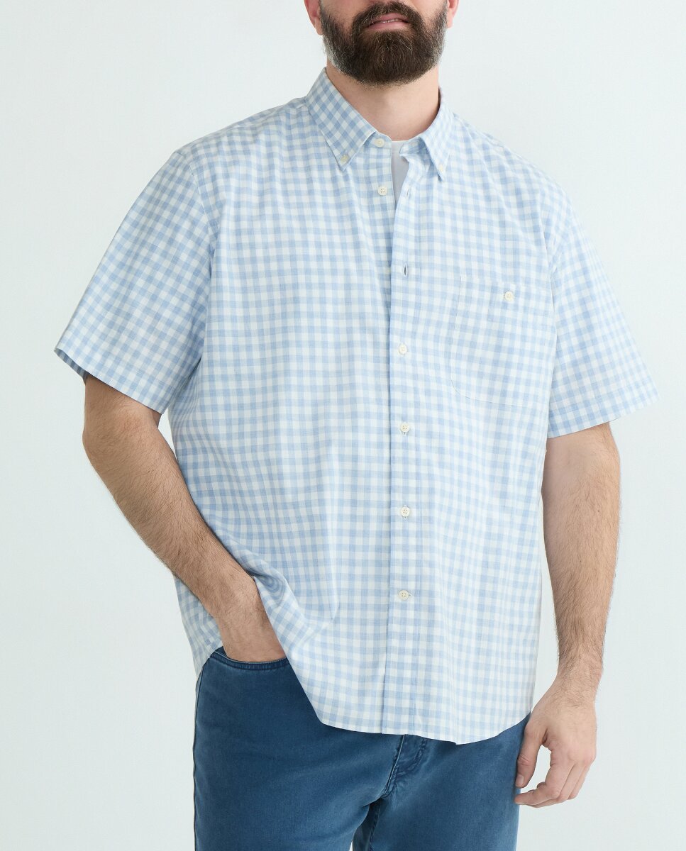 Imagen 0 de Camisa tallas grandes de hombre,cuadro vichie fil a fil