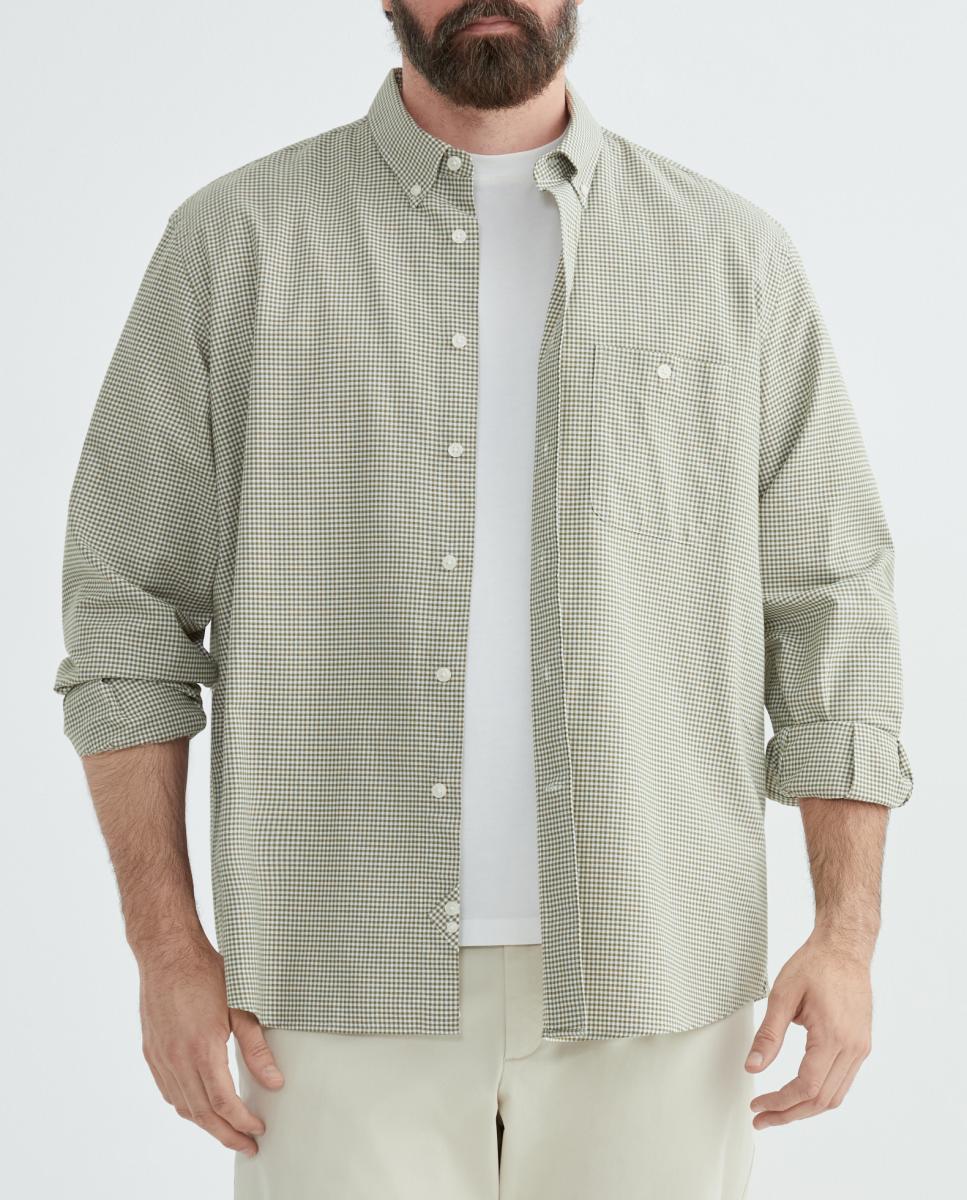 Imagen 0 de Camisa de manga larga de tallas grandes oxford cuadro vichy