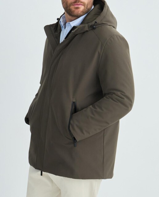 Imagen 0 de Parka larga comfortech capucha fija de hombre.