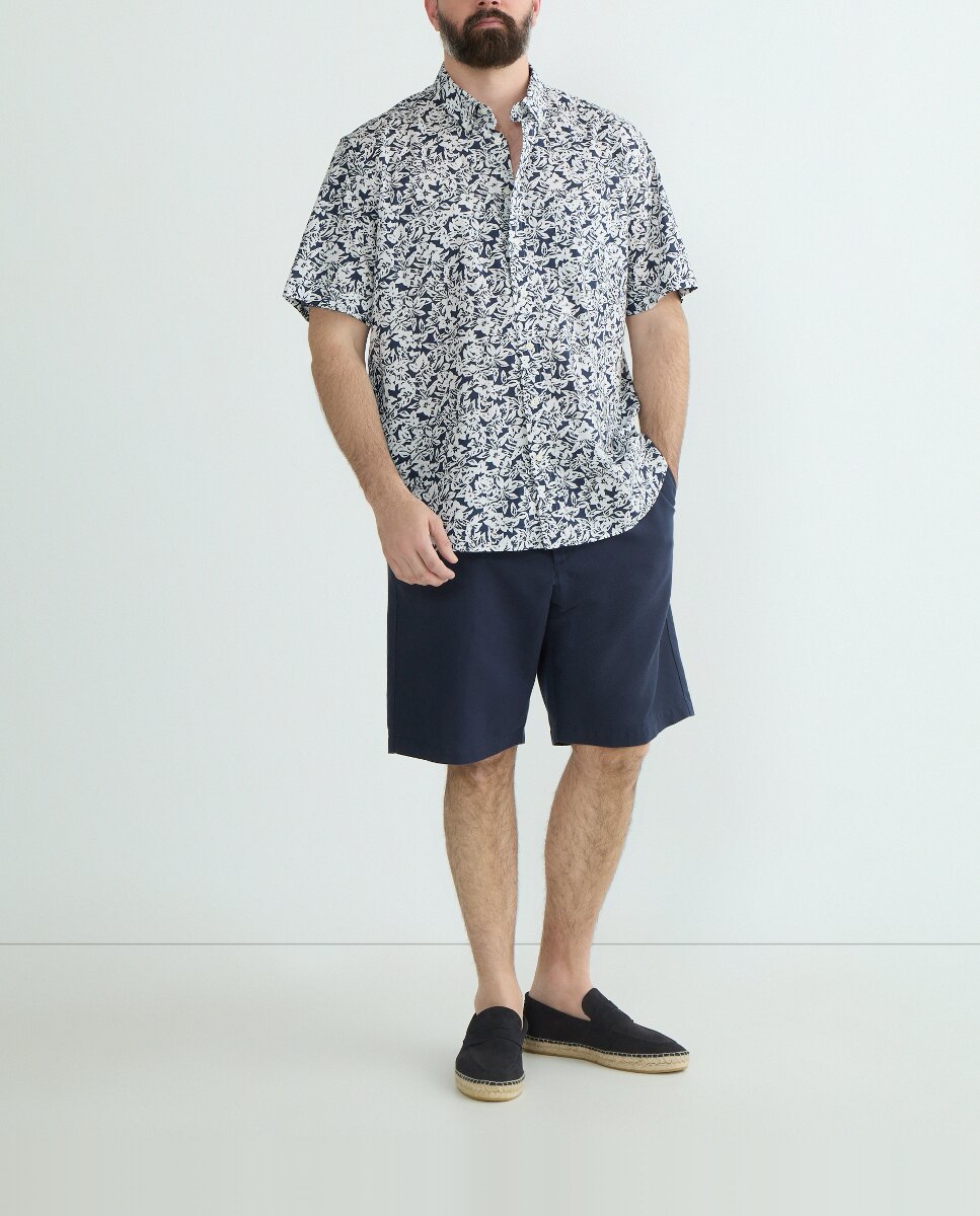 Imagen 0 de Bermuda Hombre Regular Lino Algodón Tallas grandes