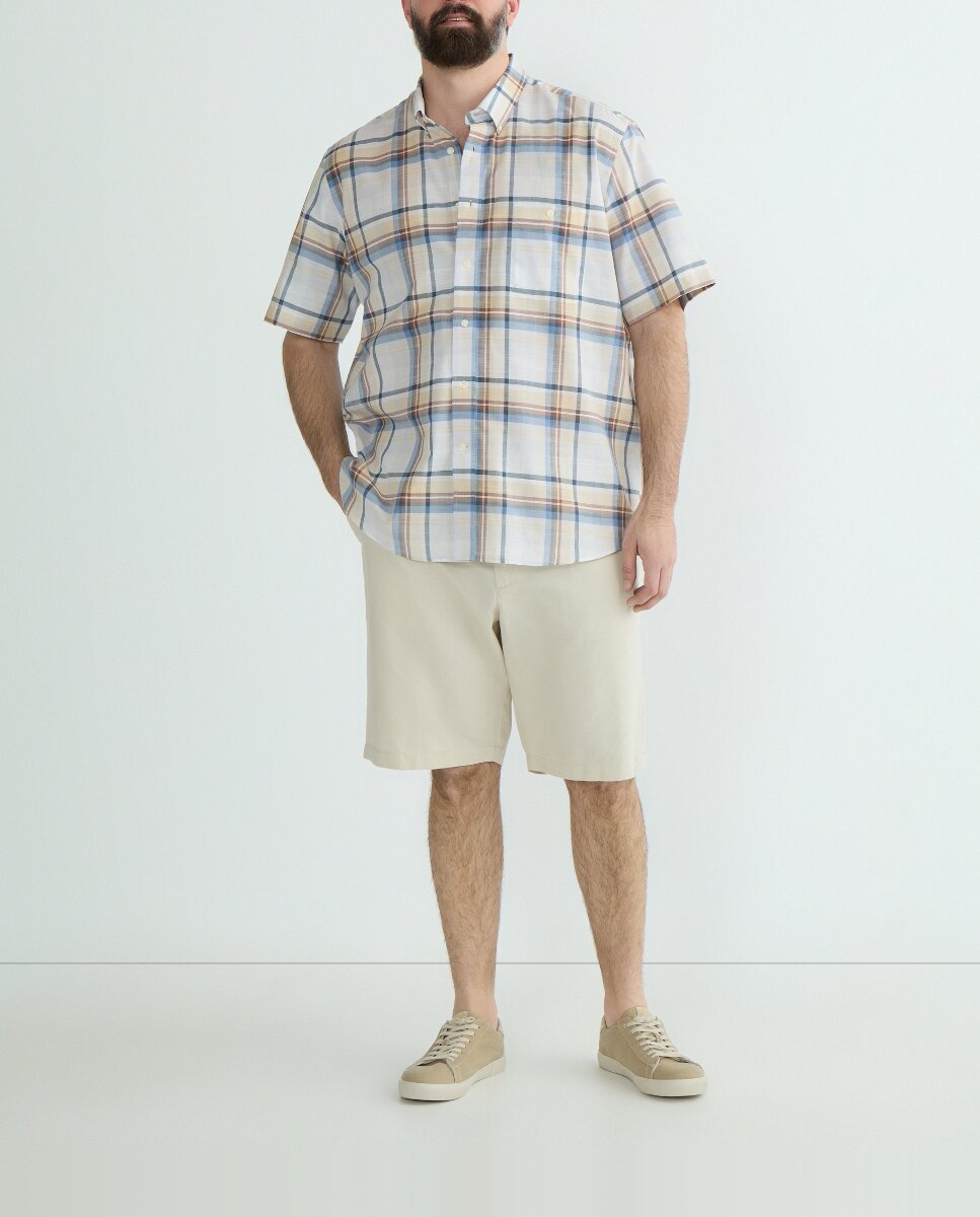 Imagen 0 de Bermuda Hombre Regular Lino Algodón Tallas grandes