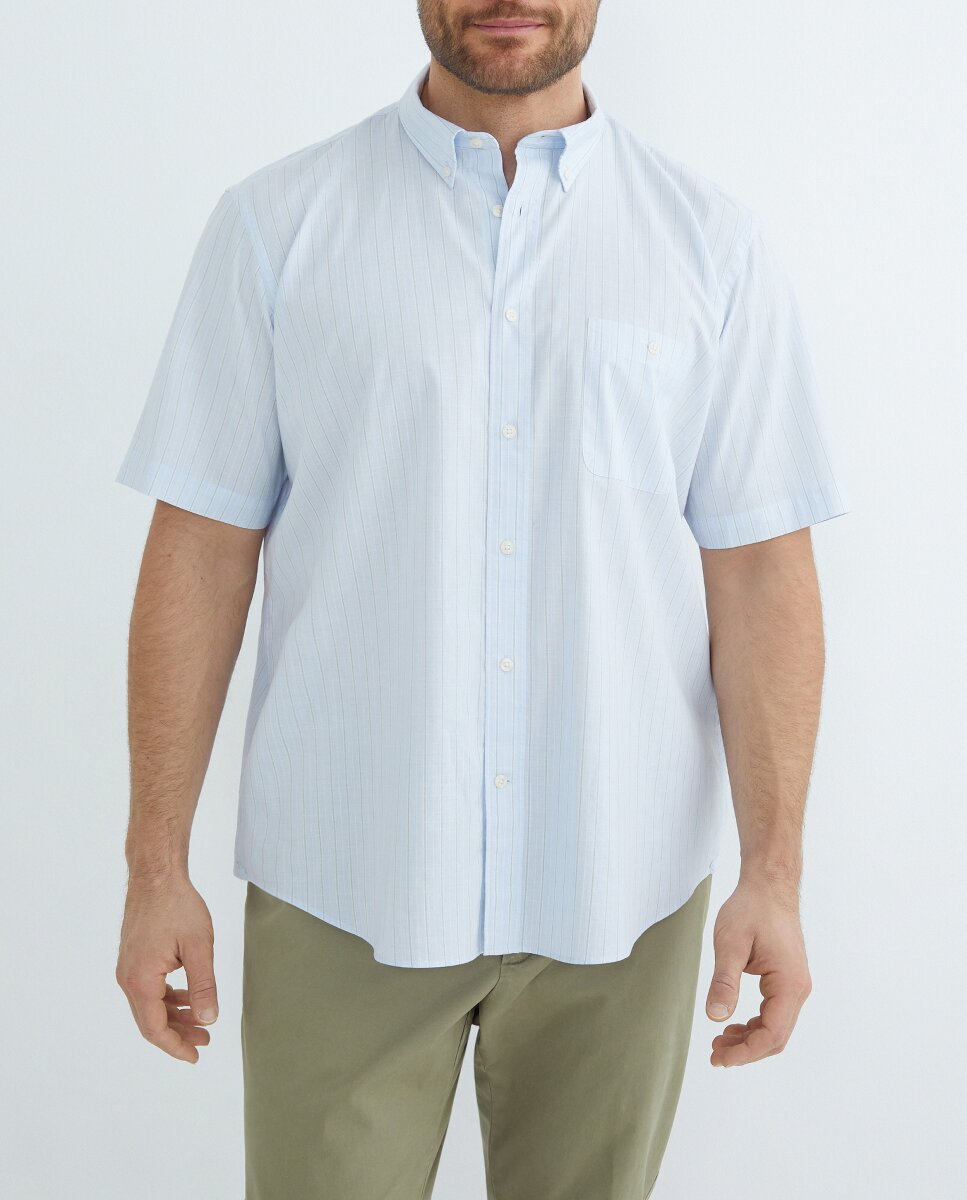 Imagen 0 de Camisa de hombre raya bicolor tallas grandes