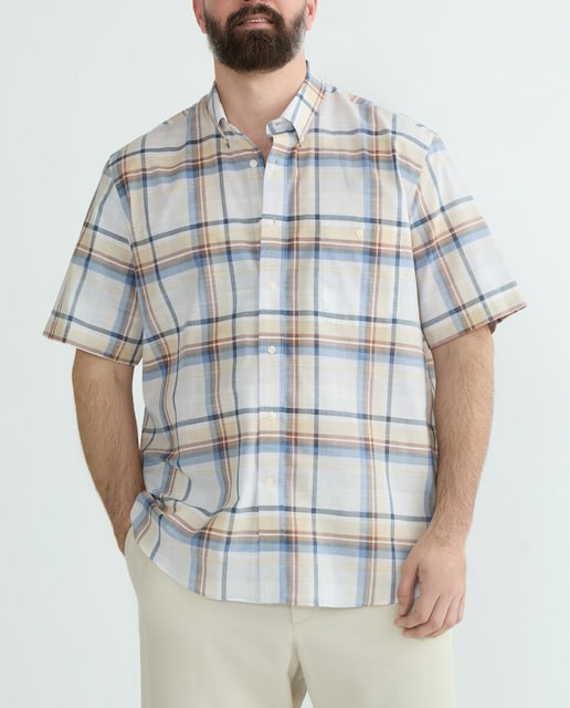Imagen 0 de Camisa de hombre tallas grandes cuadros manga corta