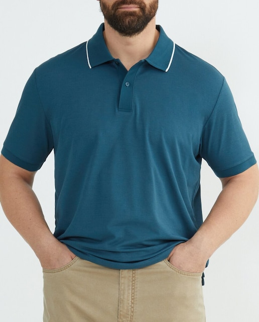 Imagen 0 de Polo Coolmax de hombre, tallas grandes, manga corta liso