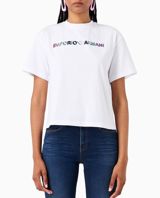 Imagen 0 de Camiseta de mujer regular fit y logo bordado