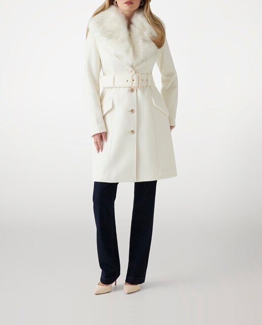 Imagen 0 de Abrigo de paño con pelo de mujer