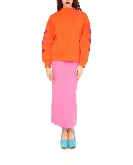 Imagen 0 de Sudadera de mujer con 3 corazones lentejuelas en las mangas