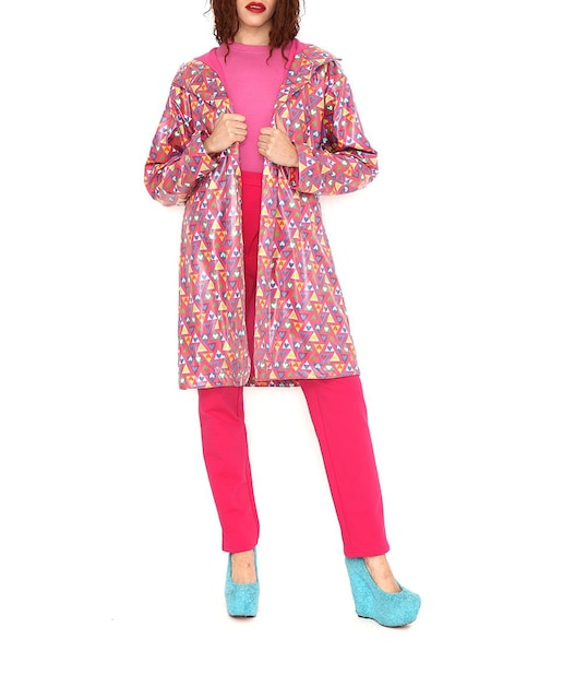 Imagen 0 de Impermeable de mujer con capucha estampado con forro