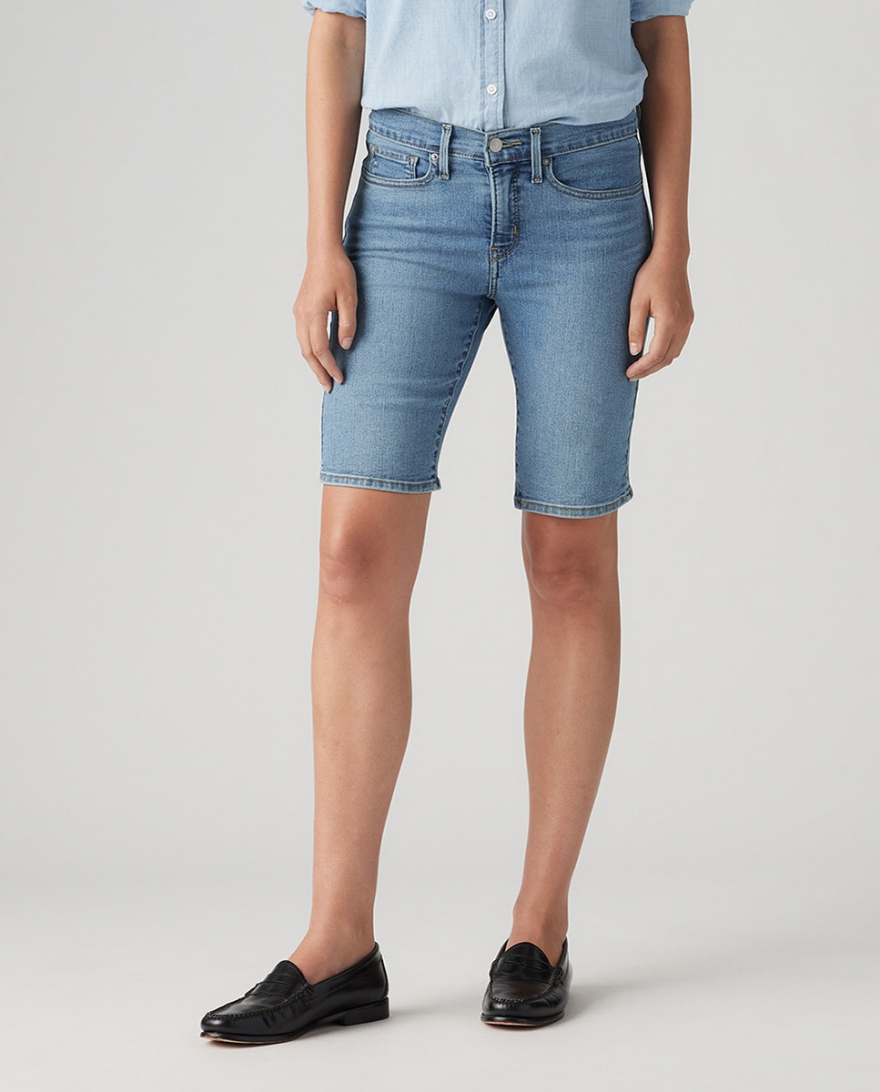 Imagen 0 de Short vaquero recto Shaping Bermuda? de mujer tiro medio