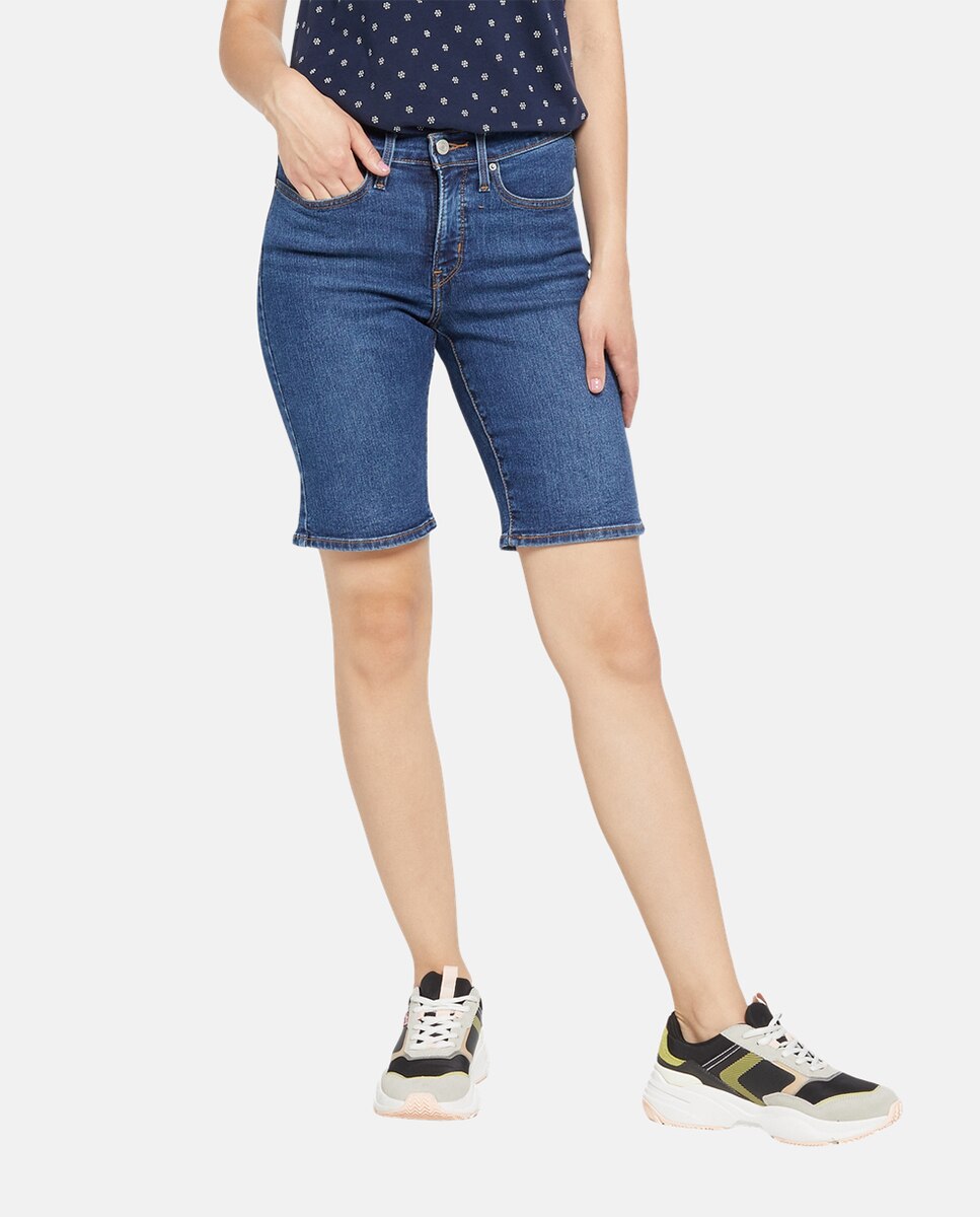 Imagen 0 de Short vaquero recto Shaping Bermuda? de mujer tiro medio