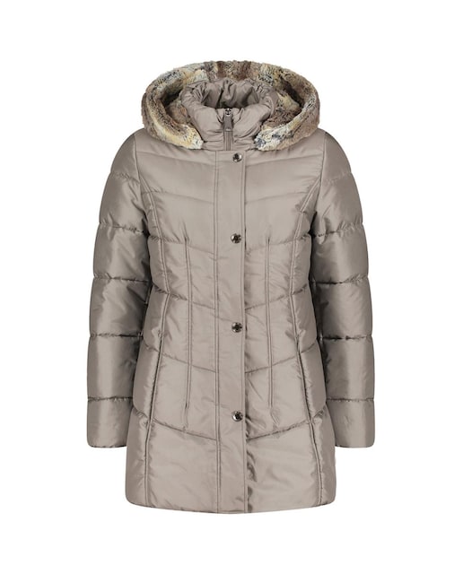 Imagen 0 de Plumífero 3/4 por debajo de la cintura con capucha desmontable con pelo de mujer