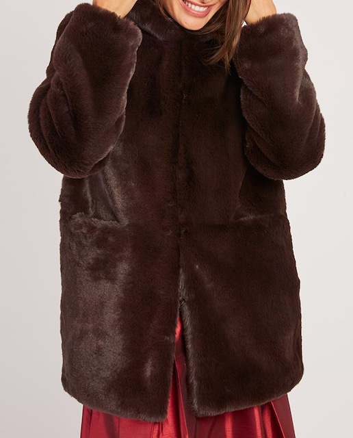 Imagen 0 de Abrigo de mujer de pelo con capucha