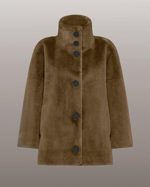 Imagen 0 de Abrigo de mujer de pelo con cuello alto