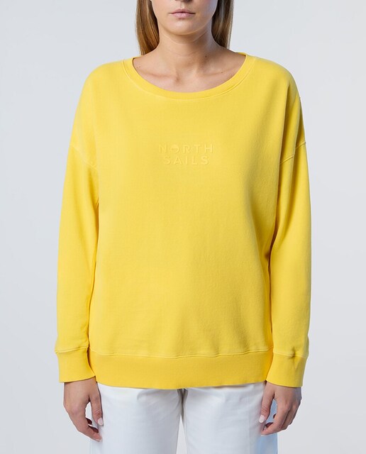 Imagen 0 de Felpa de mujer cuello redondo garment dyed