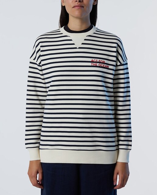 Imagen 0 de Felpa de mujer cuello redondo marinero