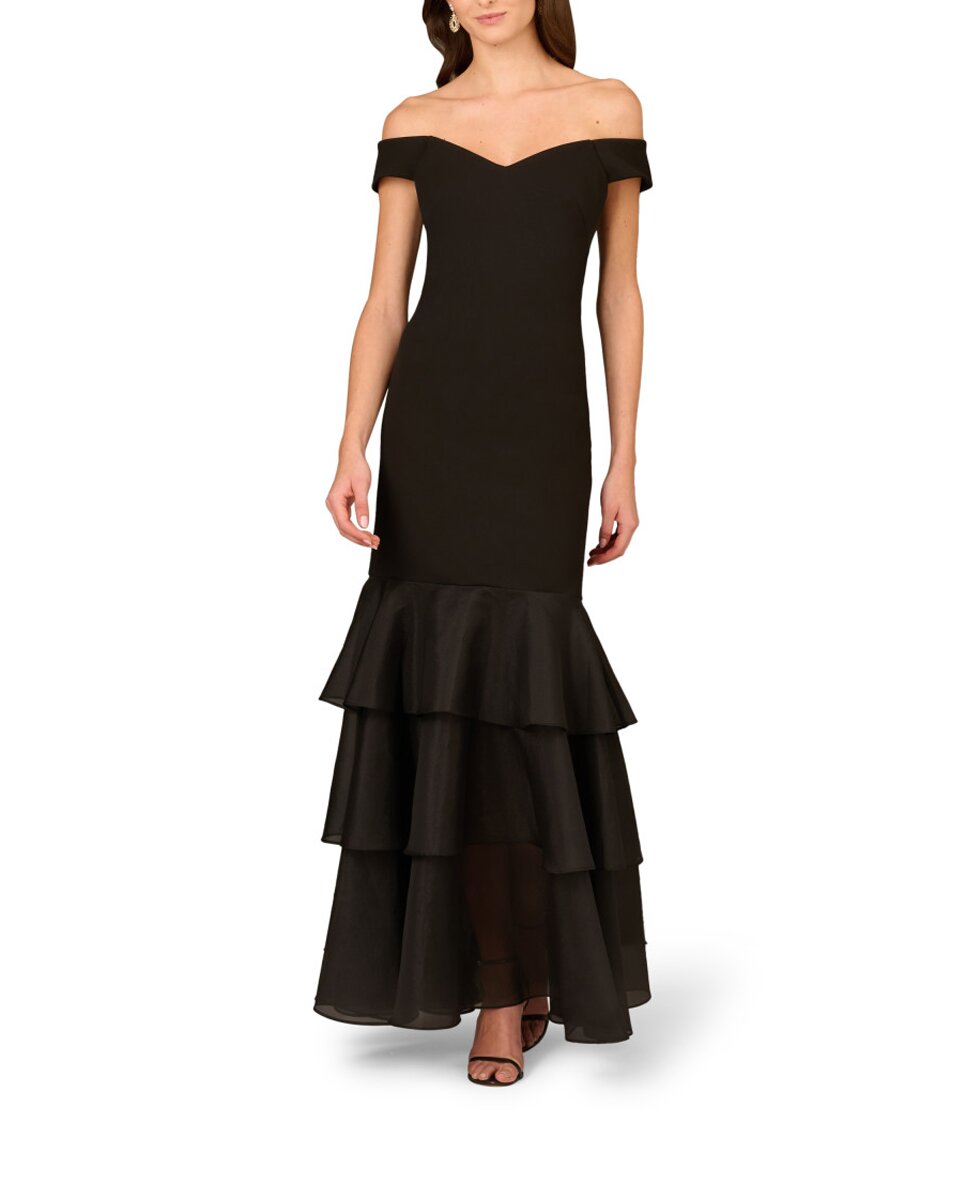 Imagen 0 de Vestido sirena de crepé bonded