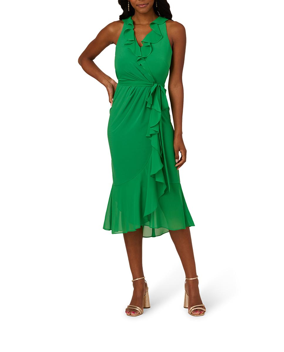 Imagen 0 de Vestido  midi combo sobreplice