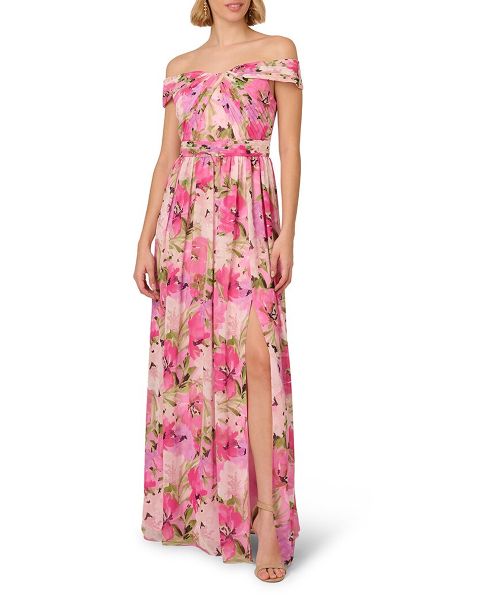 Imagen 0 de Vestido estampado sin hombros