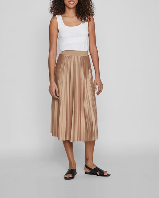 Imagen 0 de Falda plisada de polipiel