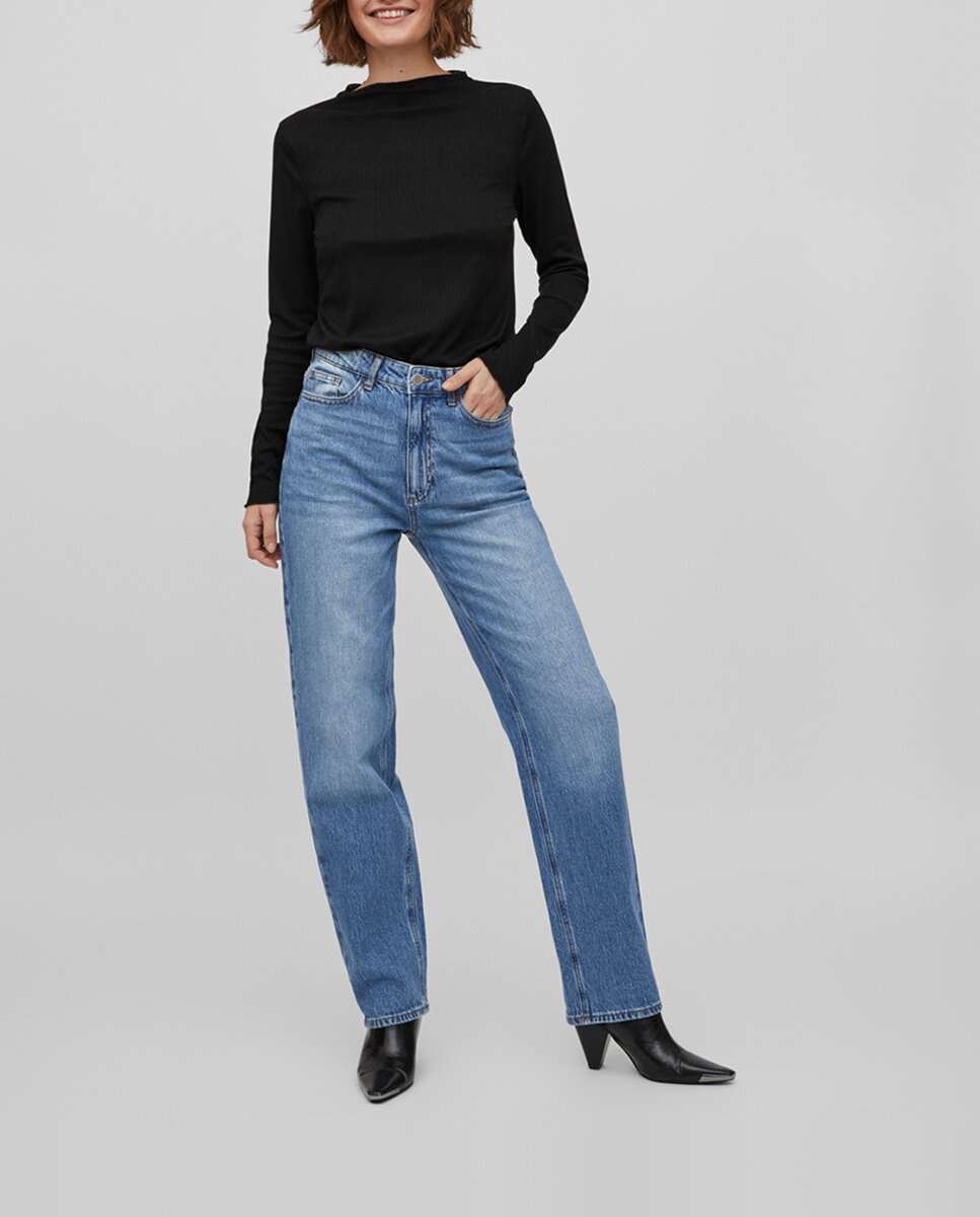 Imagen 0 de Pantalón vaquero recto de mujer