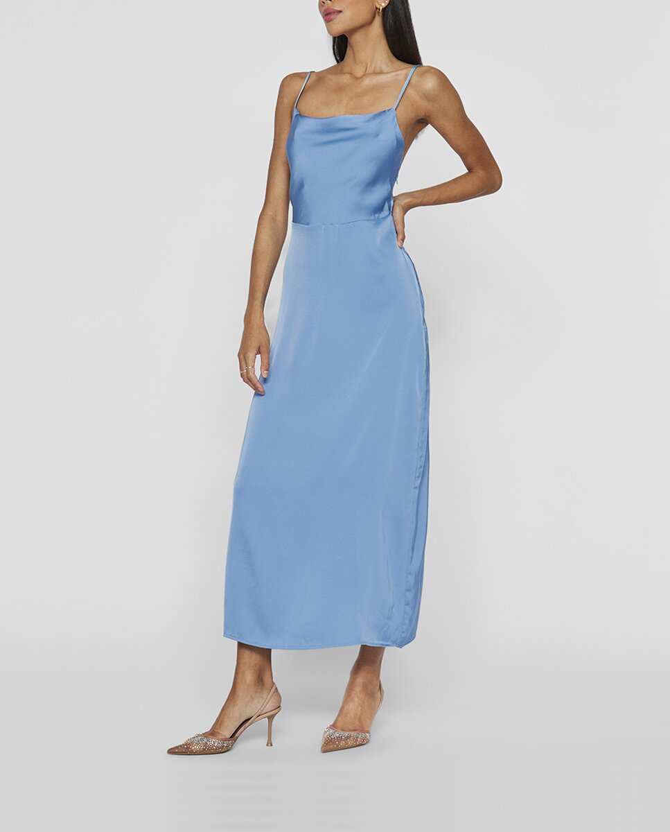 Imagen 0 de Vestido de mujer satinado tirantes
